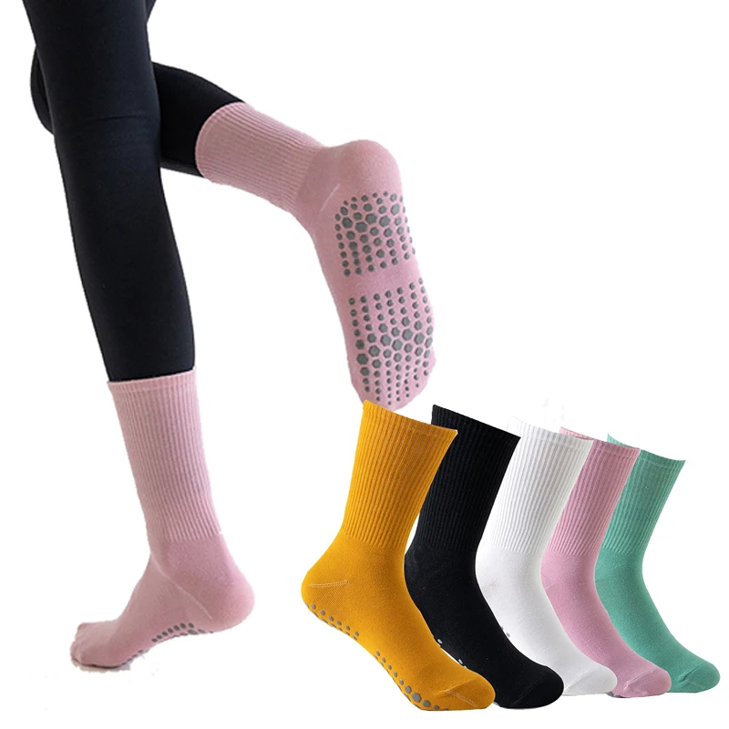 

Women Anti-Slip Sock Trampoline Yoga Sock Cotton Breathable Pilates Socks Elasticity Sport Outside Sport Socks