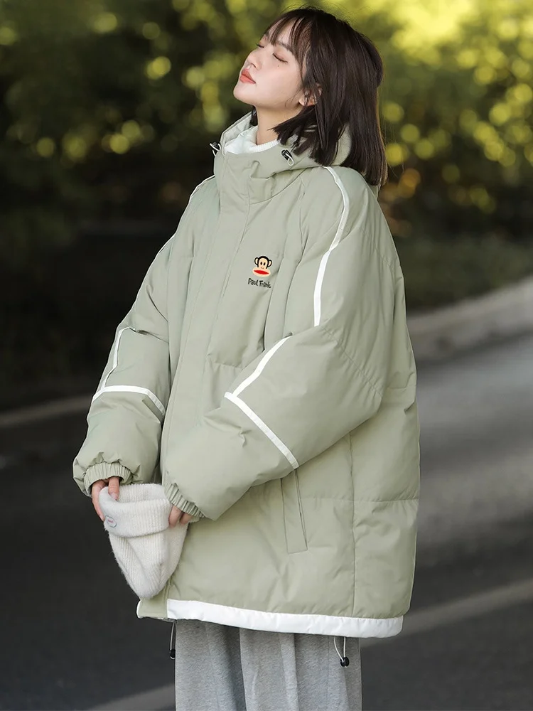 

Зимняя утепленная хлопковая куртка Paul Frank с капюшоном, на молнии, с длинными рукавами, теплая, молодежная, модная верхняя одежда