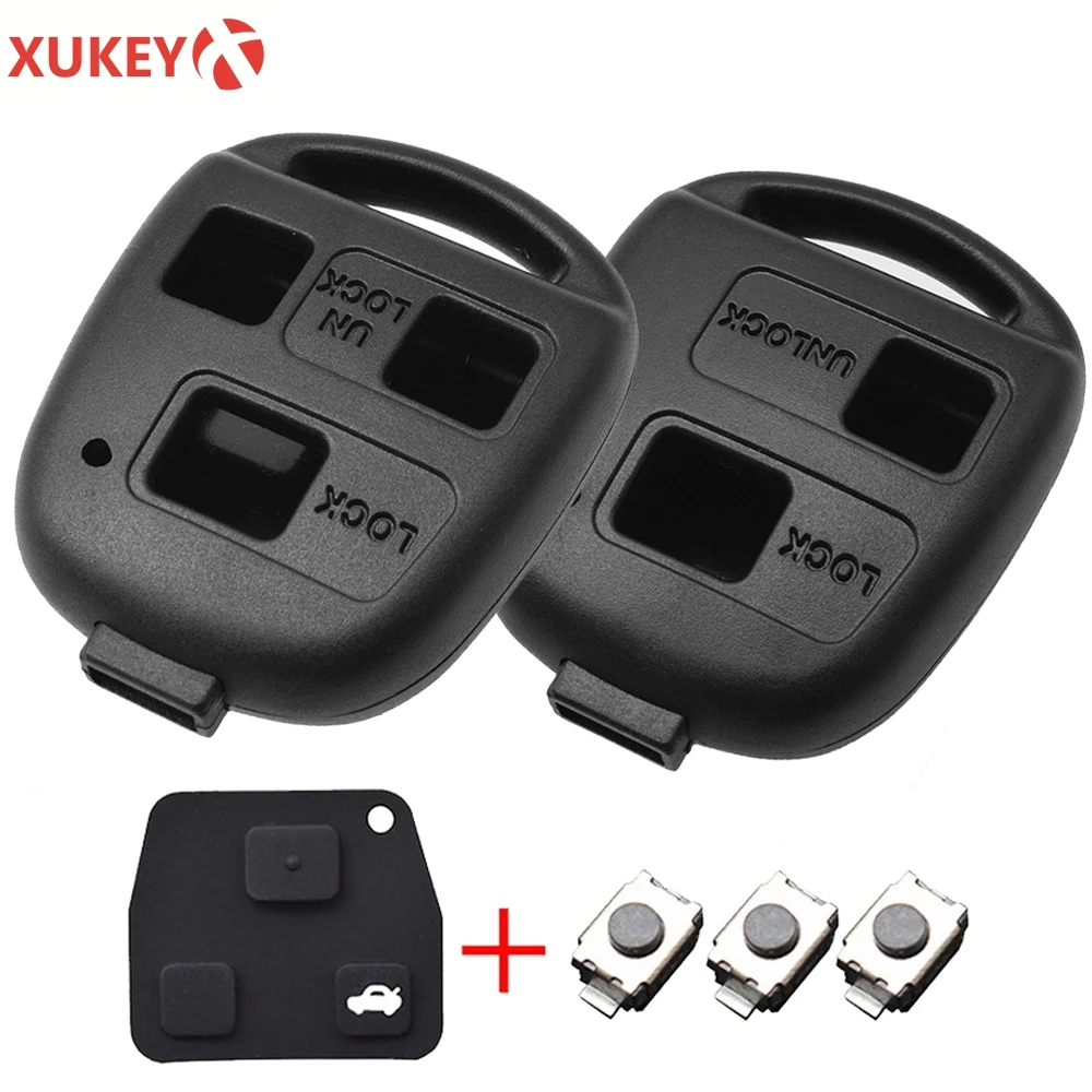 

2 3 Button Pad Switch Remote Car Key Shell Case For Toyota RAV4 Prado Corolla Land Cruiser Previa Tarago Pixis Rush Celica
