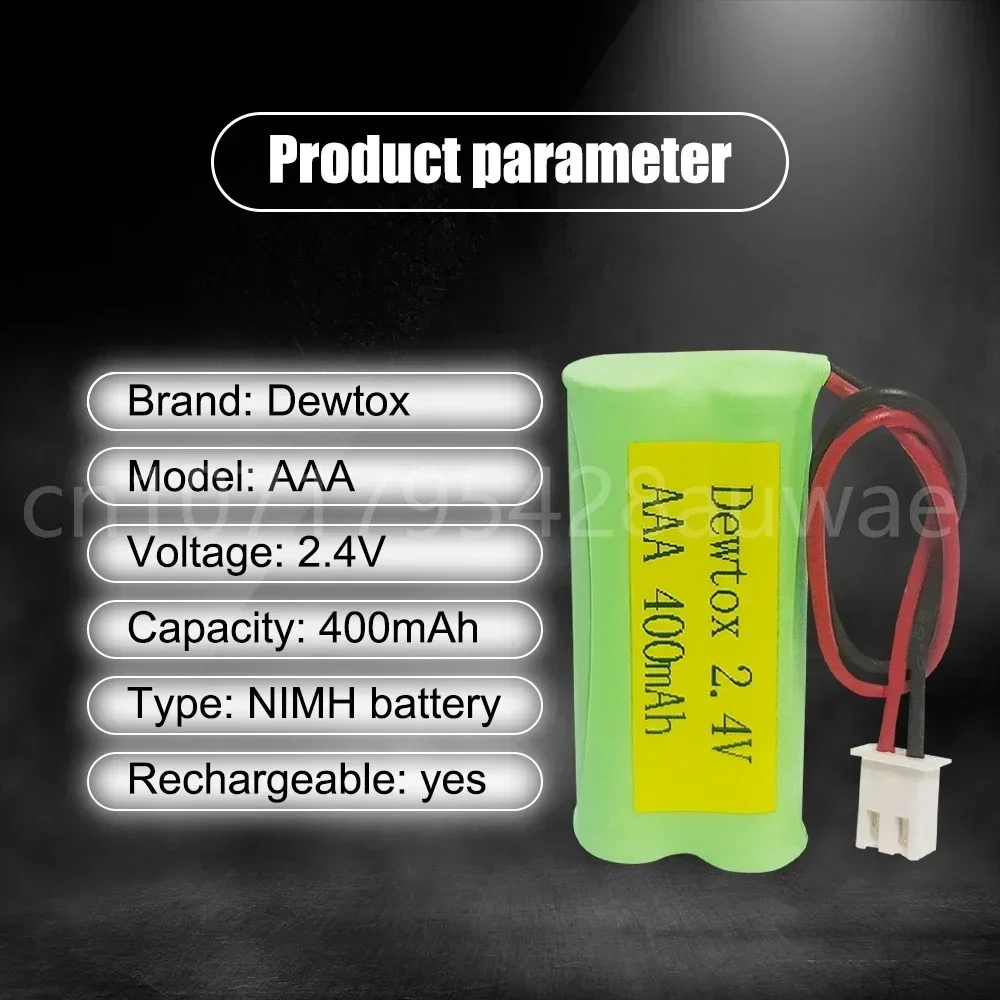 2.4V AAA 400mah Rechargeable NIMH Battery Pack with Plug Battery for Precision Instruments