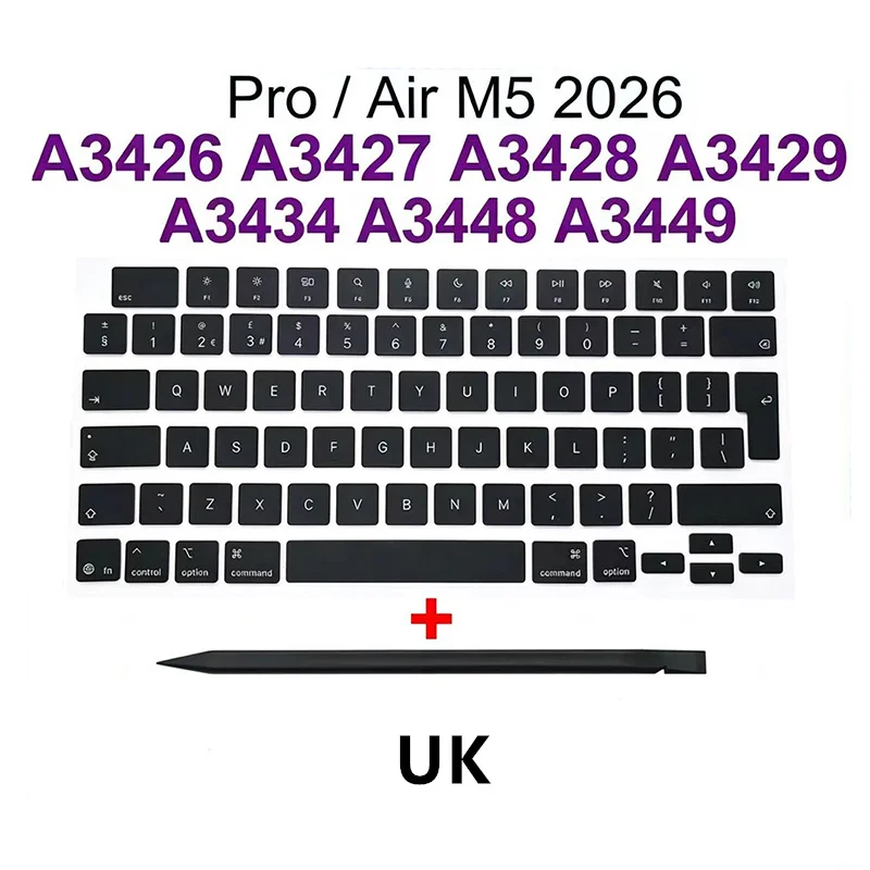 New Laptop A3448 A3449 Keycaps UK Keys set For Macbook Pro Air M5 14