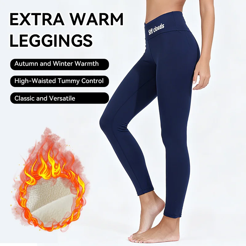 

Зимние теплые флисовые леггинсы для женщин, 400 г, термобрюки с высокой талией, колготки, утолщенное эластичное нижнее белье, брюки