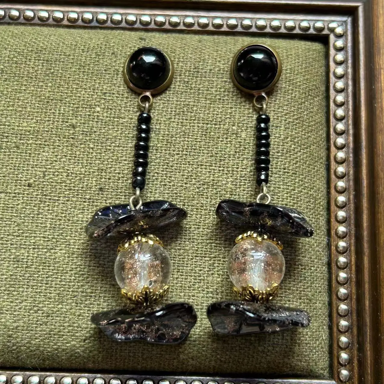 Boucles d'oreilles en verre irrégulier pour femme, collier vintage, tour de cou de tempérament, bijoux de fête, cadeau pour fille, vente en gros