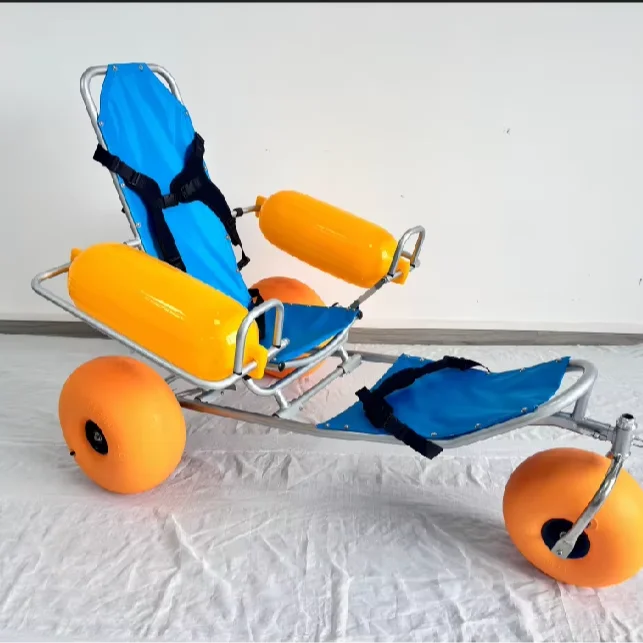 

Manual Sand Beach WheelChair With Big Wheels Detachable Seaside Wheelchair Walking Aids For All People