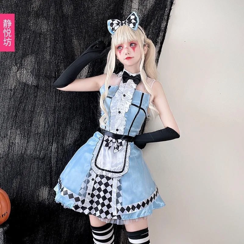 

Adult loween Maid Costume Beer Poker Outfit Alice Cosplay orm Lolita Sle Women's Dr KTV Par Costume PU Material