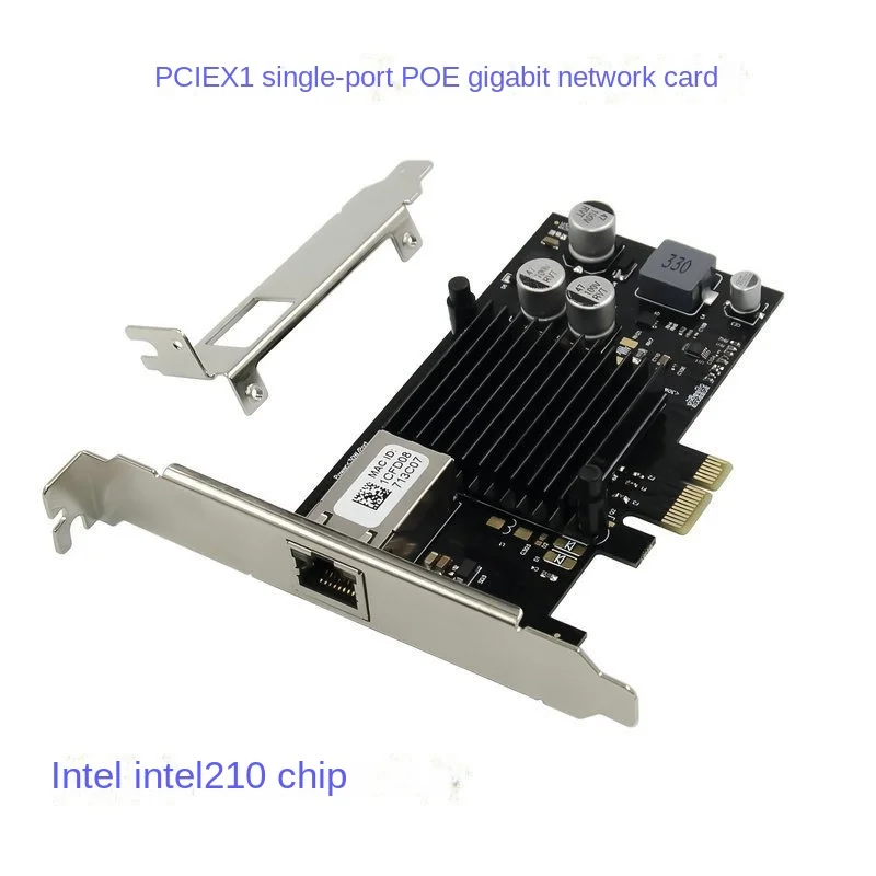 PCIE to POE Gigabit Ethernet Card Single port RJ45 Industrial Camera Image Acquisition Card I210 Ethernet Desktop