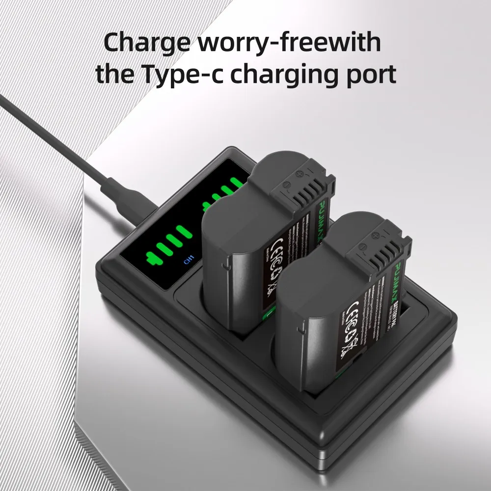 

PUJIMAX 2600mAh EN-EL15 Rechargeable Digital Camera Battery + Charger for Nikon D500 D610 D750 D800 D810 D850 D7000 D7100 D7500