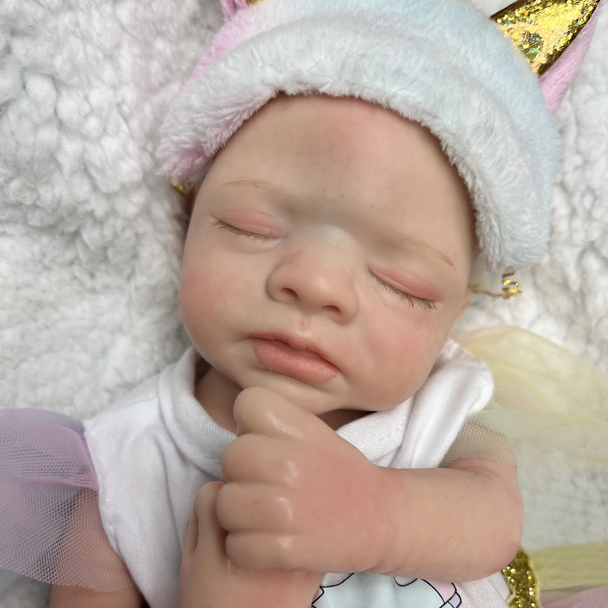 13 Inch Soft Silicone Reborn Girl Doll For Children Birthday Gifts Handmade Lifelike Newborn Baby