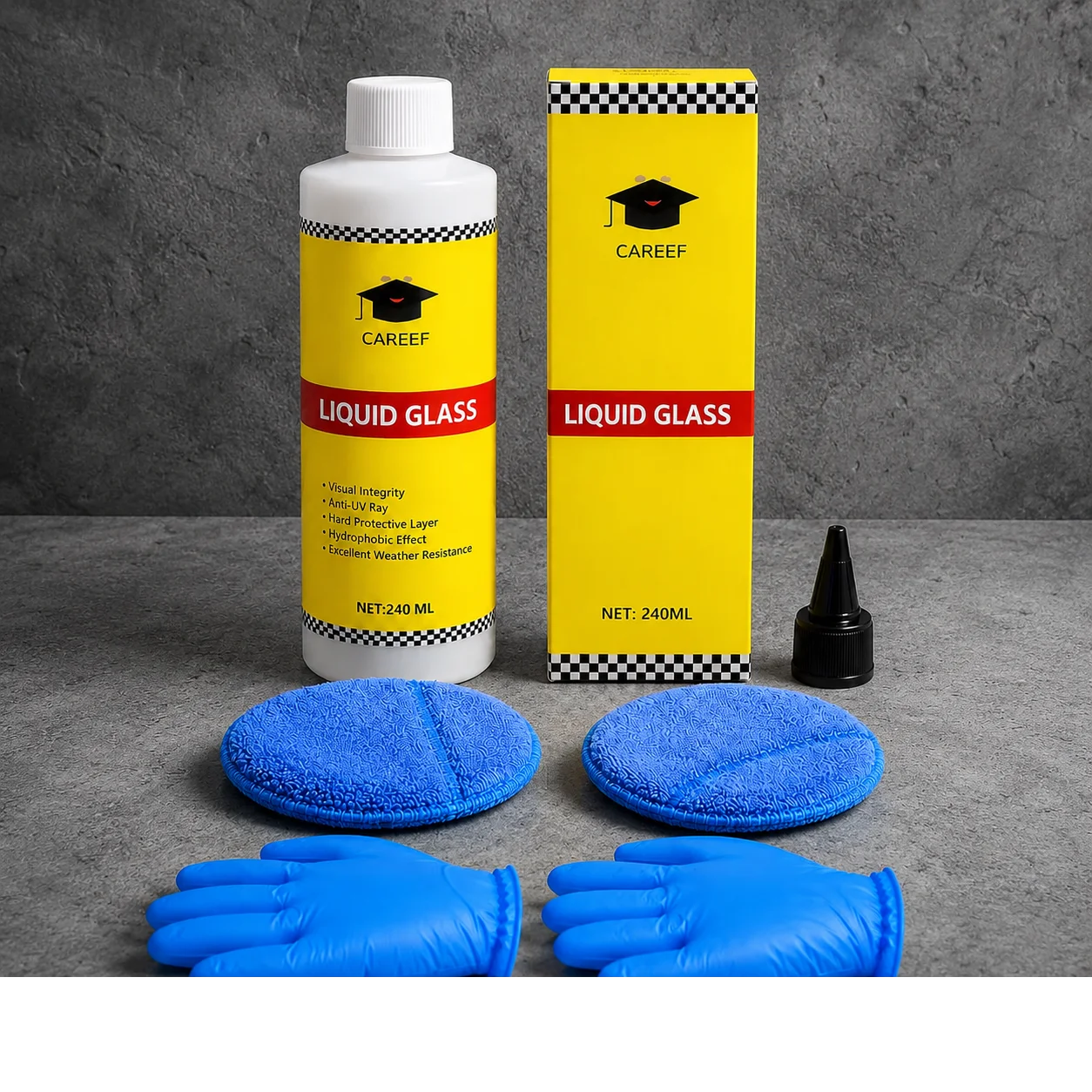 CAREEF 240ml Liquid Glass Coating: Restores Faded Paint, Reduces Swirl Marks, High-Gloss Protective Shield