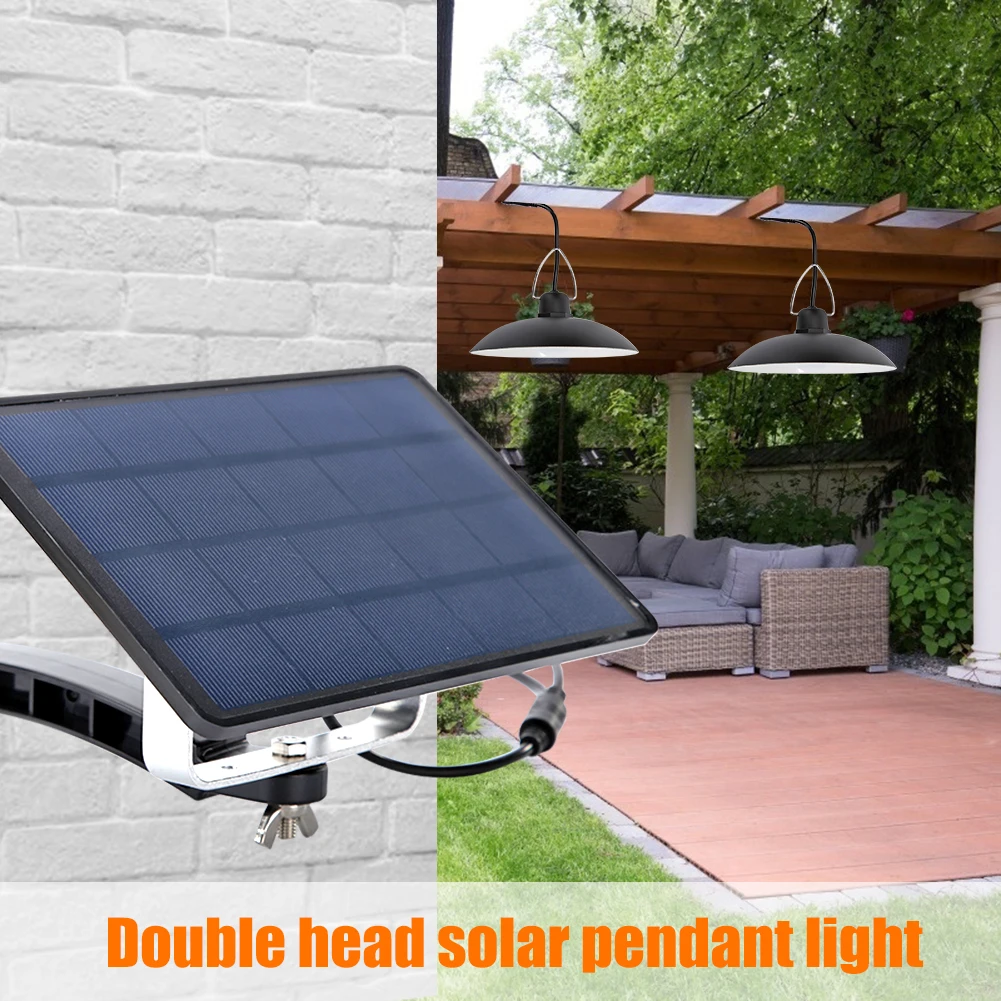 Double Head Solar Pendant Light Outdoor Indoor Solar Lamp With Line Warm White/White Lighting For Camping Garden Yard