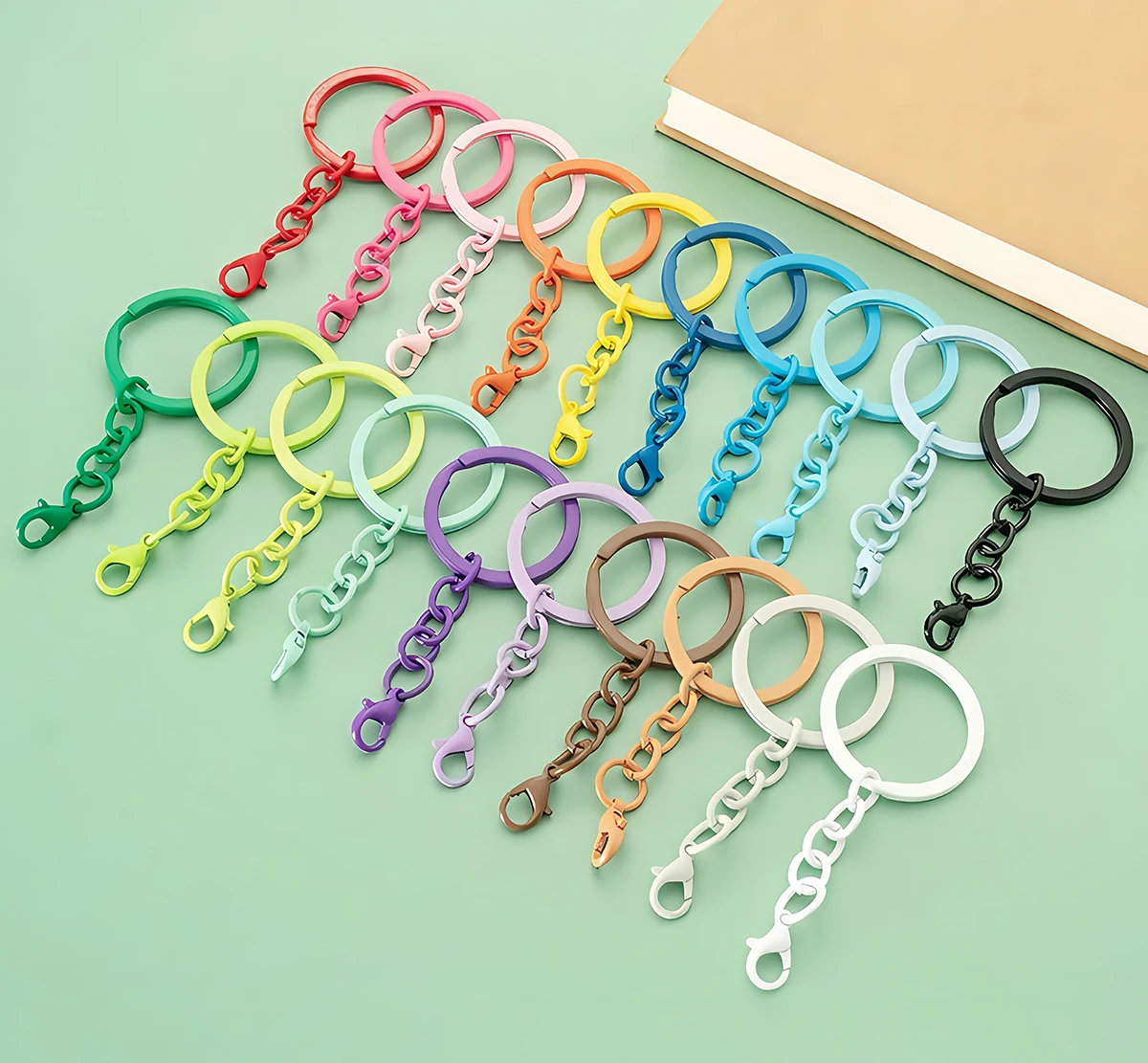 10 Stück 30mm Bunte Schlüsselanhänger Ketten Karabinerhaken für DIY Schmuckherstellung Schlüsselanhänger Anhänger Verbindungshaken Taschenhalter Zubehör – Detail 5