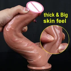 11.02in Huge Dildo Soft Penis Sexy Female Sex Toys Masturbator Double-layer Silicone Suction Cup Dildos for Women Big Dick Cock