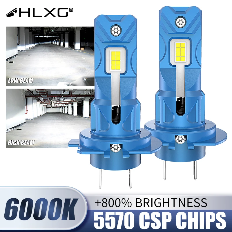 

Светодиодные лампы H7 Canbus 5570 SCP Plug&Play для автомобиля с вентилятором Turbo 6000K, мощные противотуманные фары H7 HLXG