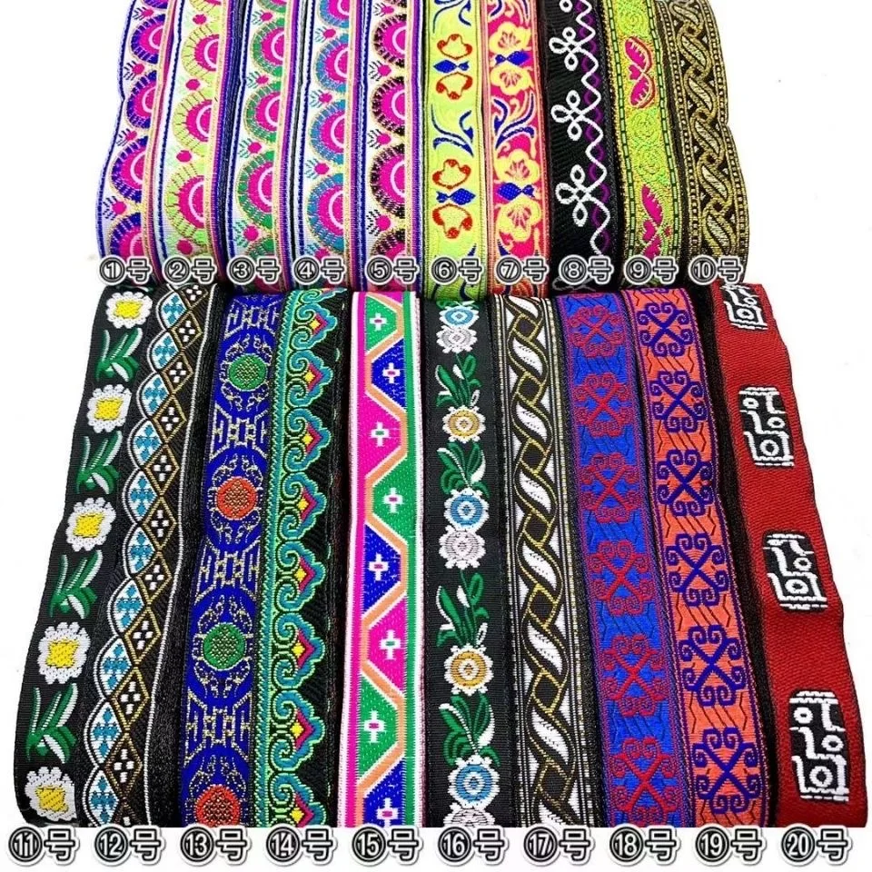 

2 см 7 ярдов жаккардовая лента с геометрическим узором, этническая кружевная лента с отделкой для шитья одежды