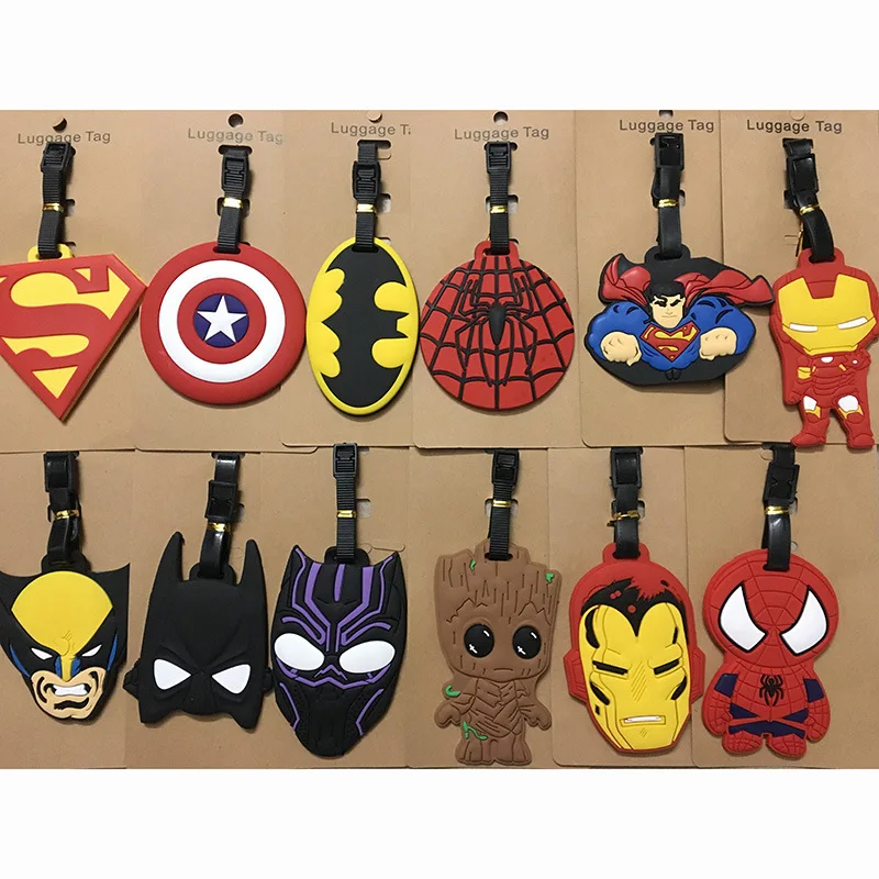 Marvel Super Hero Spiderman Travel Accessories Luggage Tag Fashion Suitcase ID Addres Holder Baggage Boarding Tag Label Ornament