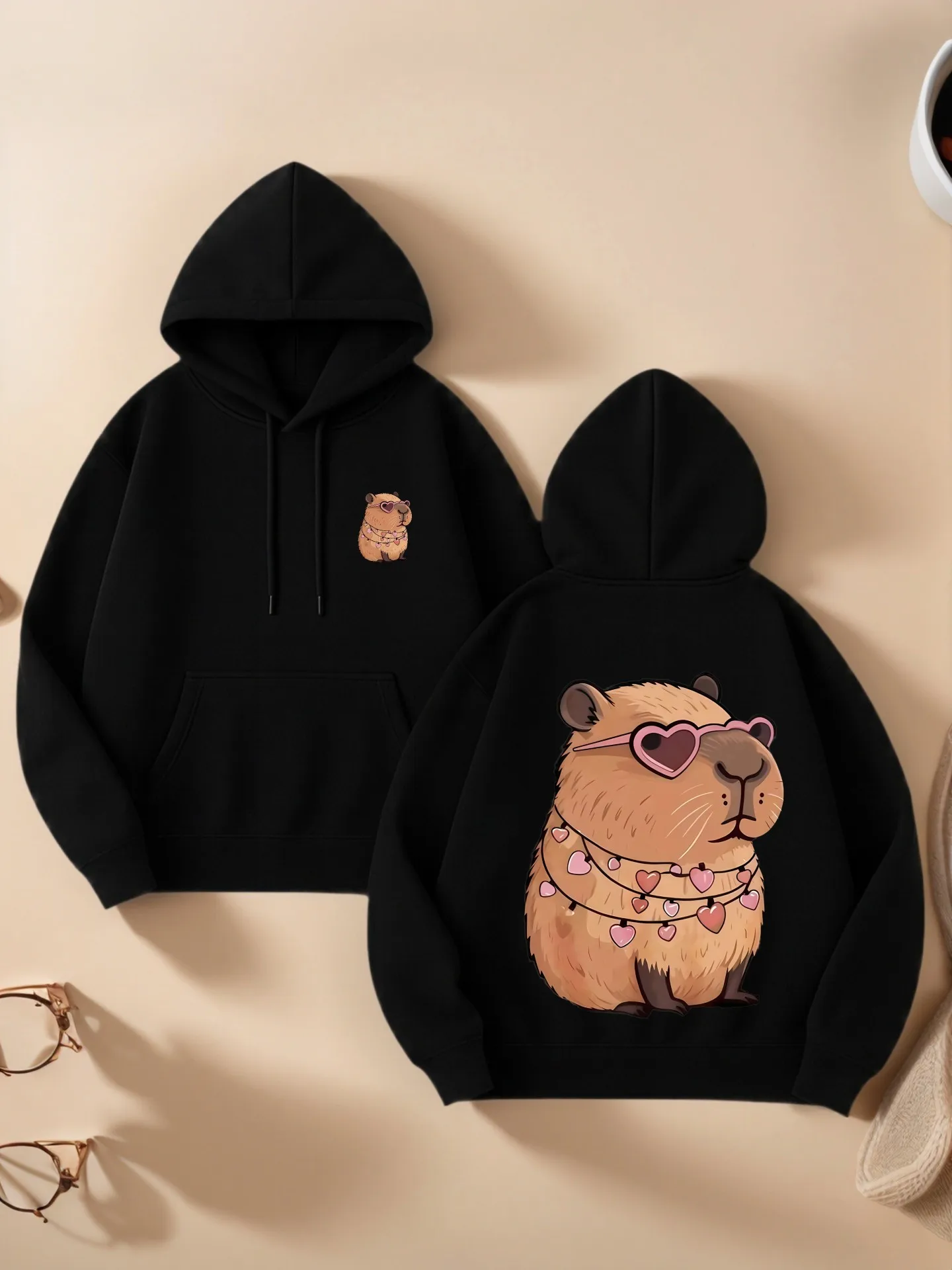 

Женская толстовка с рисунком, милый принт, повседневный стиль, мягкая ткань, повседневная повседневная одежда, для подростков