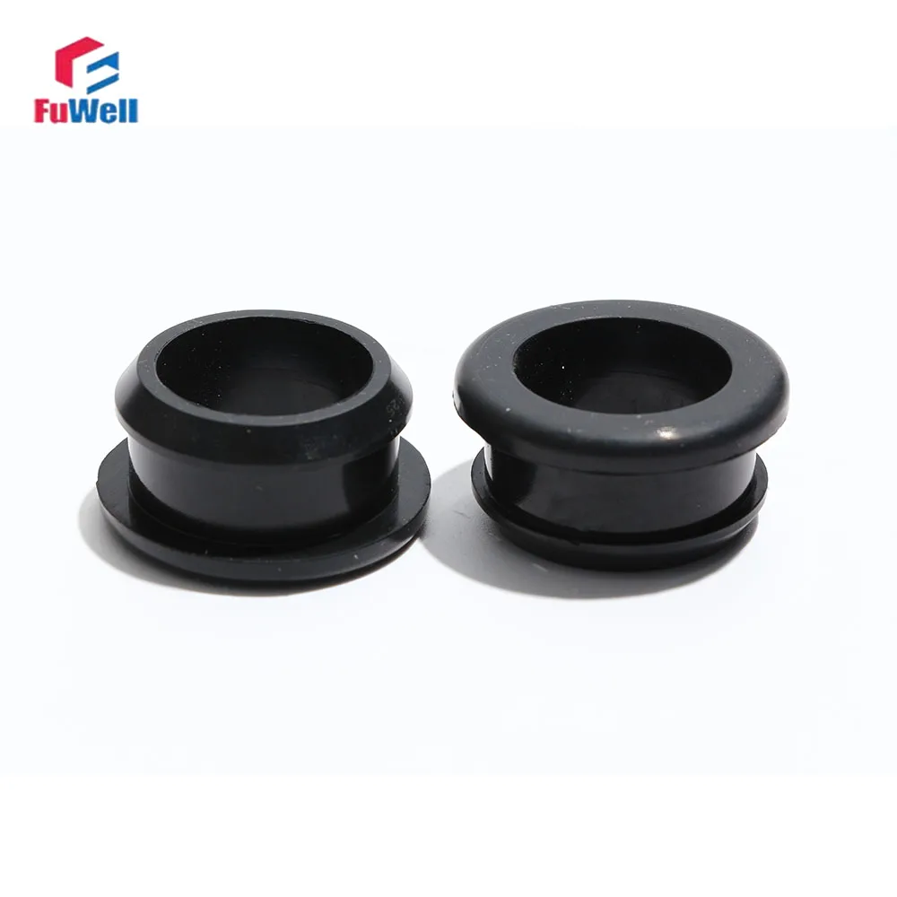 Fuwell 4.5~14mm Black Conical Snap-on Silicone Rubber Plug Blanking End Caps Tube Inserts Bung Proof Protecting Wires and Cables
