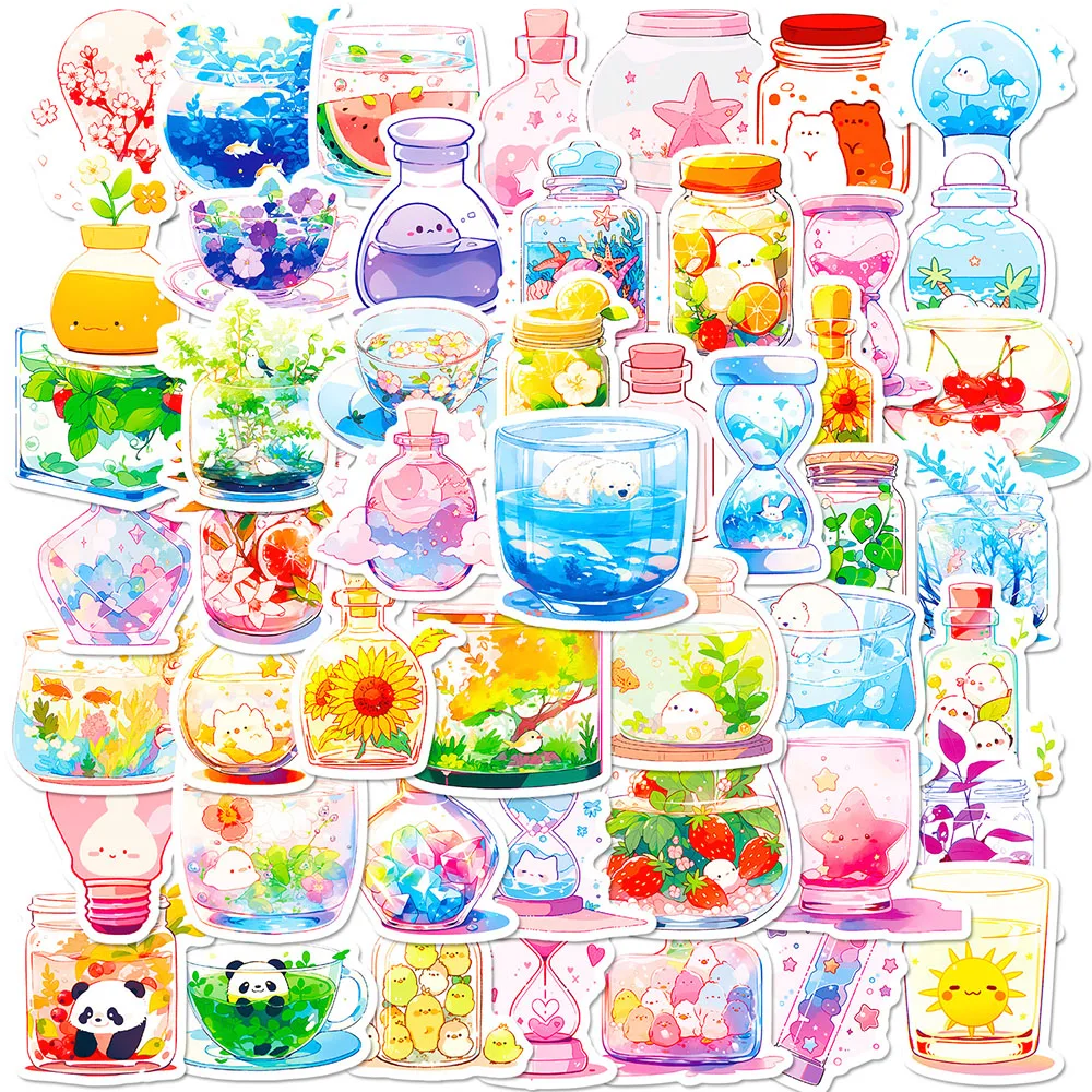 

10/50Pcs Cartoon Cute Rainbow Glass World Varied Stickers Pack for Kids Travel Luggage Notebook Phone Decoration Graffiti Decals