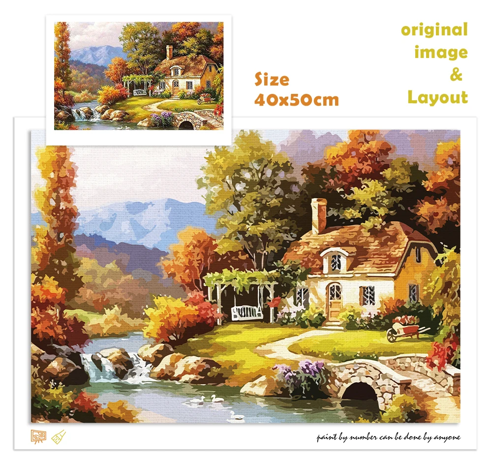 CHENISTORY Fairyland Landscape DIY Painting By Numbers Kits Drawing Painting By Numbers Acrylic Paint On Canvas For Room Artwork