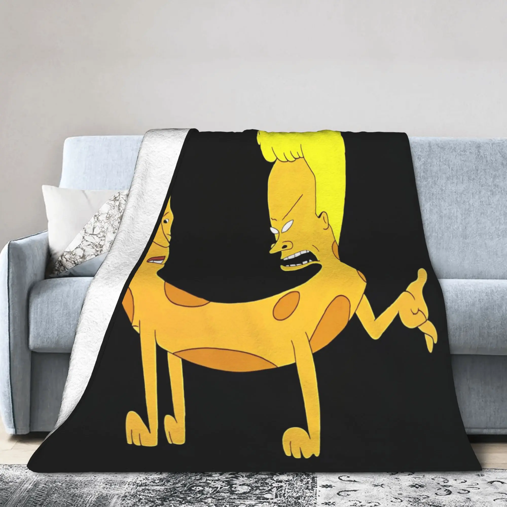 Warm Throw Blanket Plane Travel Beavis And Butt Head Weird Hot Dog Form Blanket Flannel Bedspread For Bedroom Sofa Bed Cover