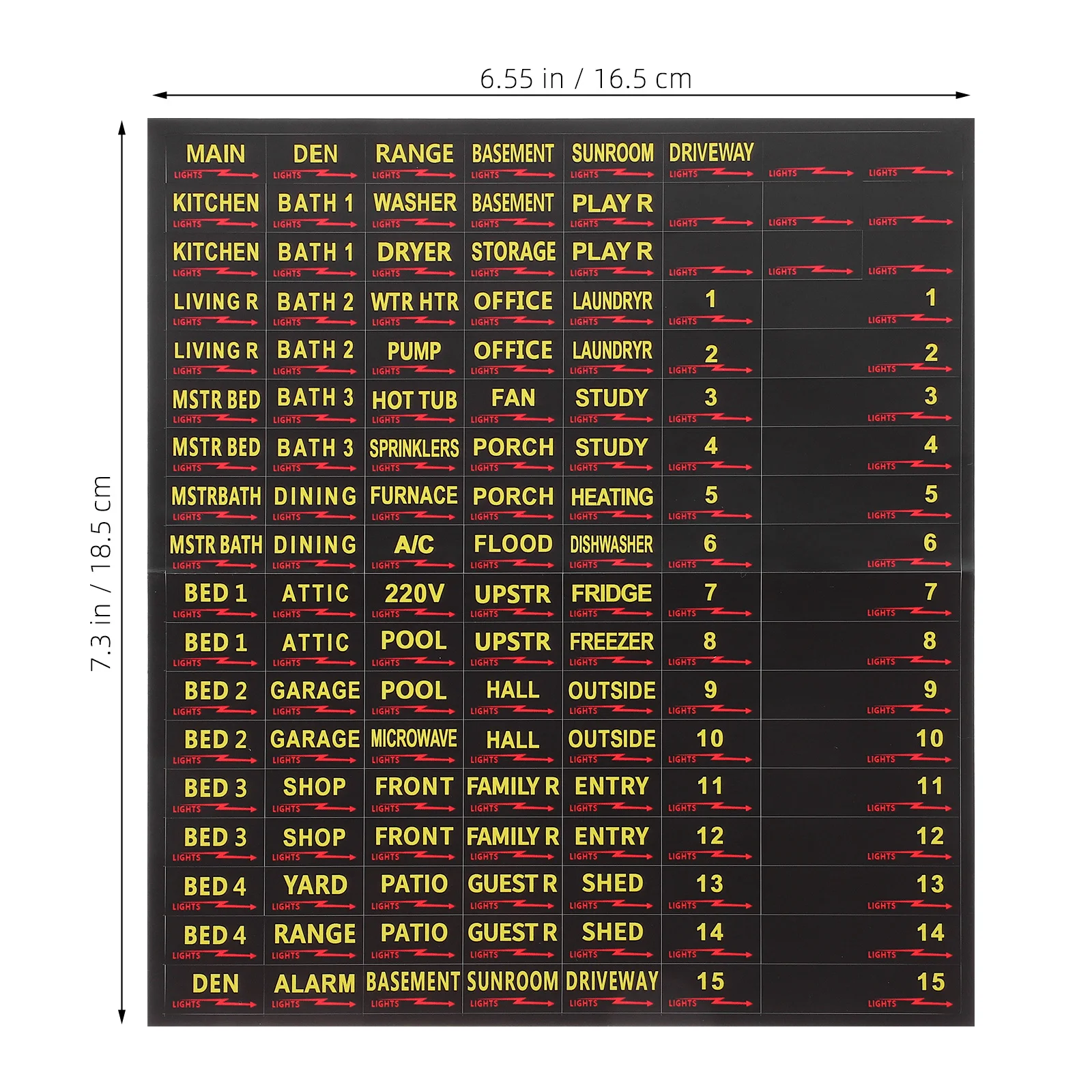 10 แผ่นไฟฟ้ากล่องป้ายแผงป้ายอุปกรณ์ Circuit Breaker Decal สติกเกอร์กระดาษ