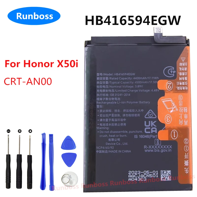 

4500mAh HB416594EGW Original High Quality Battery For Huawei Honor X50i CRT-AN00 Replacement Phone Battery