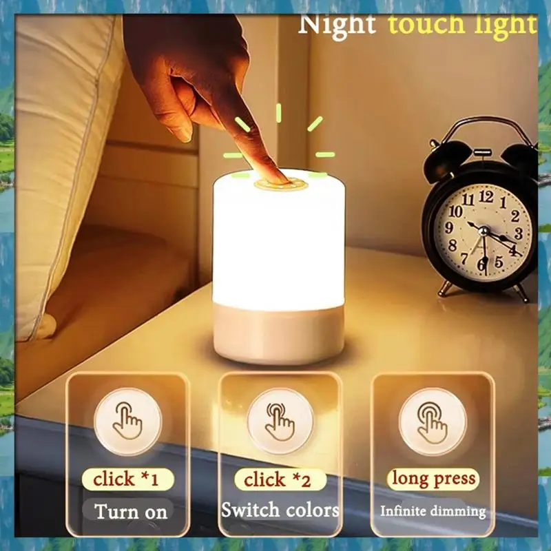 

The New 3 Color Stepless Dimming Light USB Night Light 4800Mah Rechargeable Touchcontrol Eye Caring Night Light