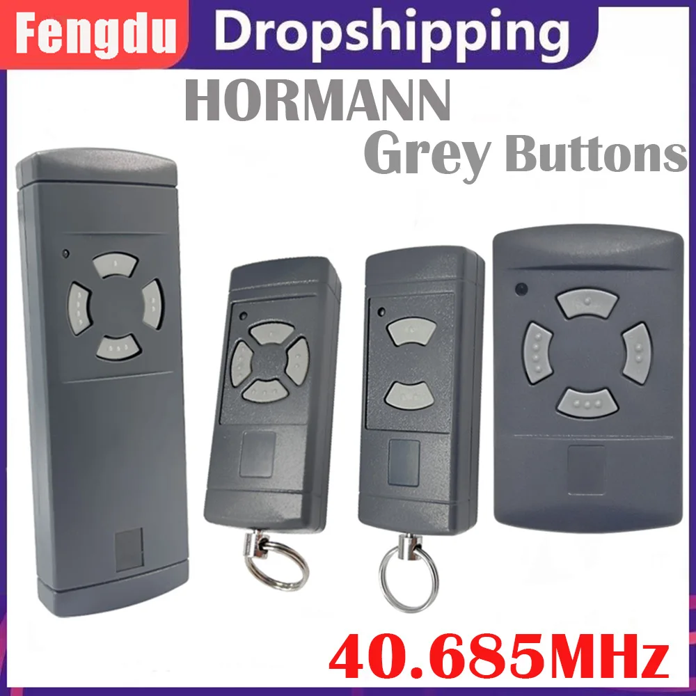 

HORMANN 40.685 MHz HSM2 HSM4 HS2 HS4 HSE2 HSE4 Remote Control Gate Grey Button Handheld Transmitter Garage Door Opener