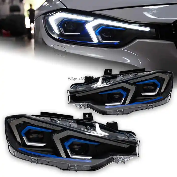 For 3 Series E90 Headlight Assembly Compatible M3 (2005-2012) Modified LED Lens Spoon-Shaped DRL Sequential Turn Signals