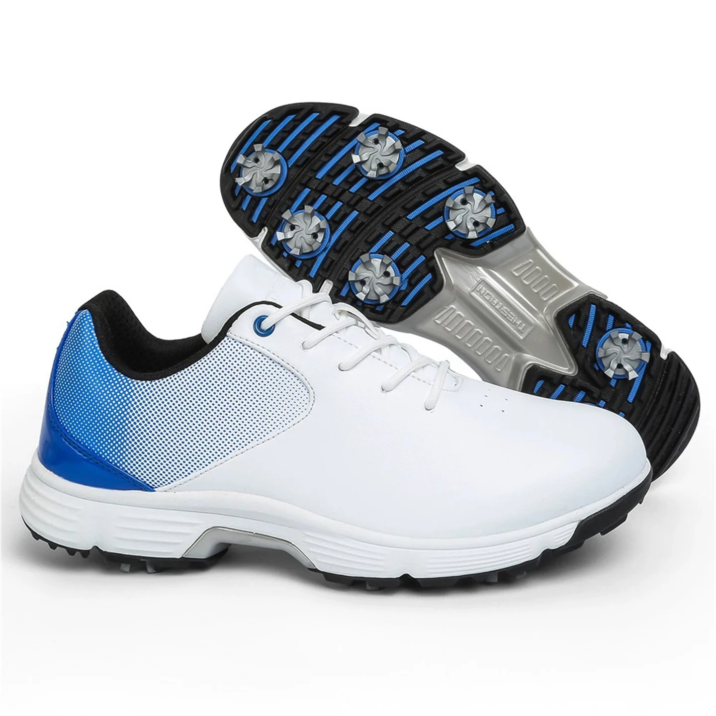 Big Size Men's Golf Shoes Sneakers - Waterproof, Breathable, Anti-Slip Metal Spikes & Rubber Sole, Casual Sports Shoes