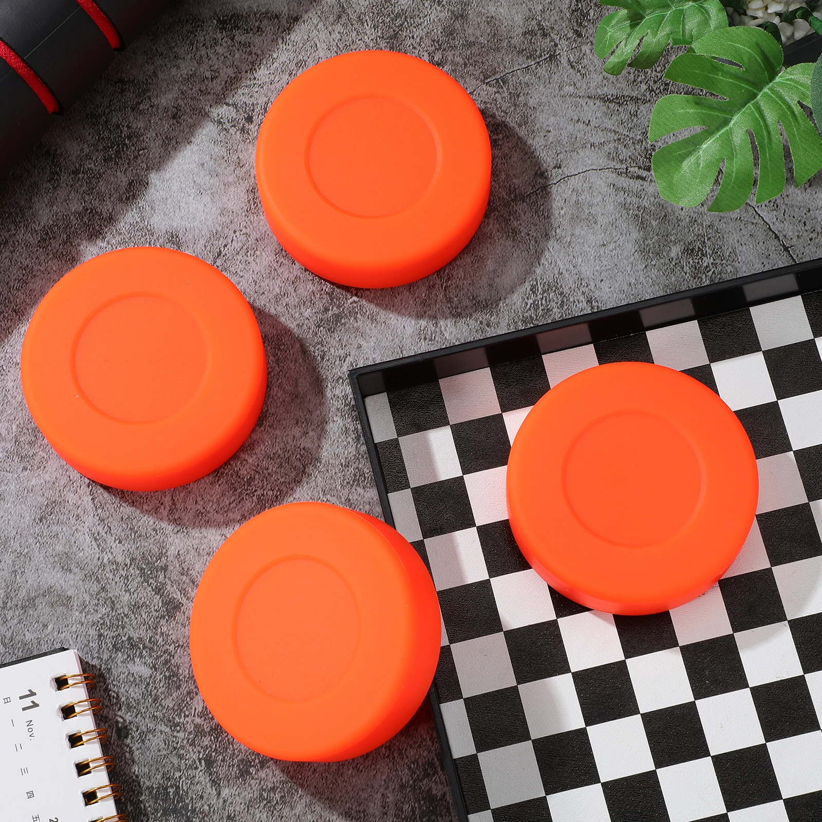 

4pcs Ice Hockey Pucks Rubber Training Puck For Practicing Outdoor Competition Sports Supplies Hockey Accessory For Adults