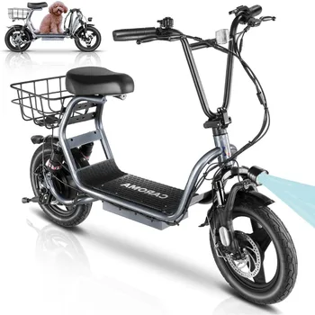 Image 1200W Adult Peak Electric Scooter, 14 Inch Fat Tire, 500Wh Battery, 30 Mile Range, 20MPH Speed, Foldable Electric Scooter