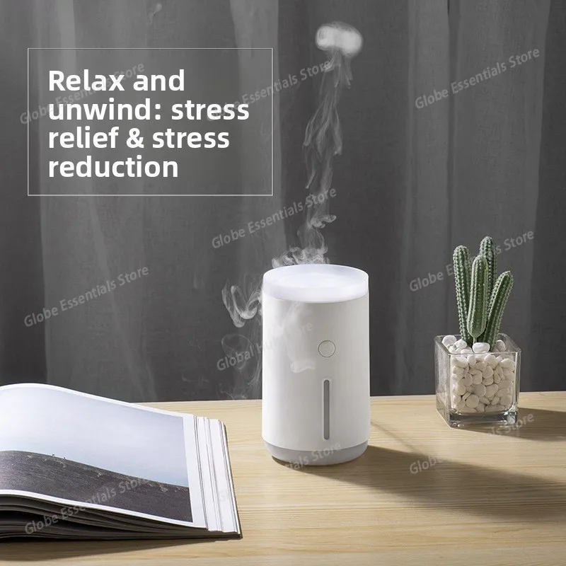 Ultrasonic Air Humidifier USB Portable Aromatherapy Essential Oil Diffuser with Warm Lamp Aroma Diffuser
