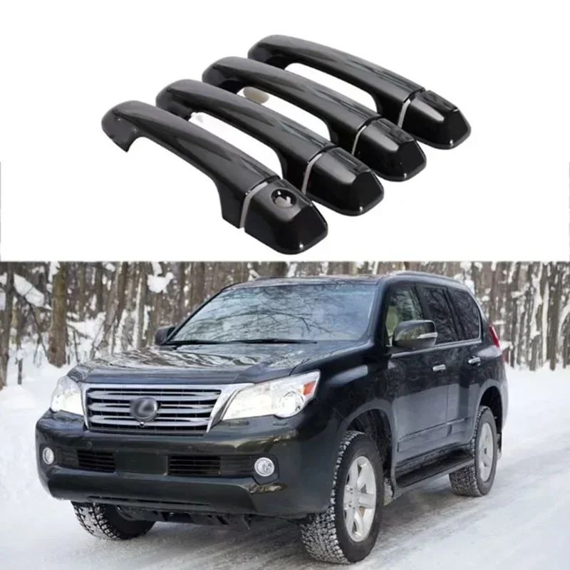 

Глянцевая черная наклейка на дверную ручку, накладка для LEXUS 2010-2017 GX GX460 LC150 J150, автомобильная наклейка, аксессуары для внешних деталей