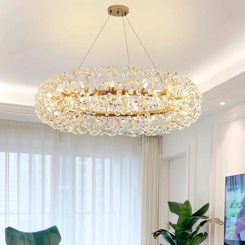 

Aipaite LED Modern Crystal Dandelion Chandelier for Living Room, Bedroom, Dining Room, Home Decor Ceiling Chandelier