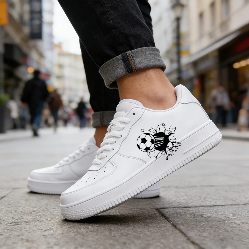 

Summer Breathable Soft-Sole Men's Shoes, Slip-On White Shoes Unisex Versatile Casual Trend Shoes