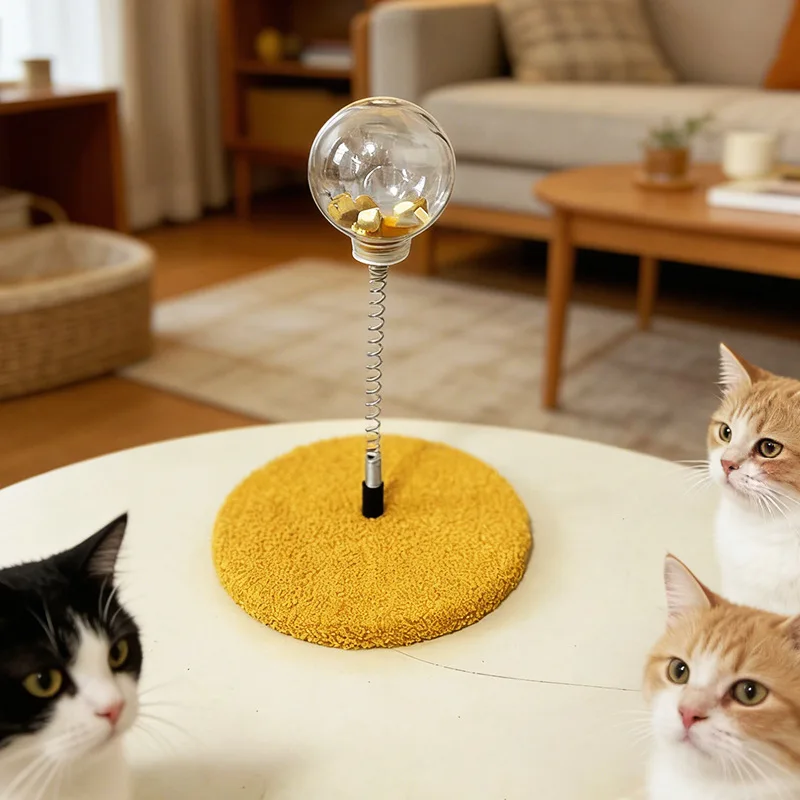 Juguete interactivo para gatos: comedero rompecabezas plato giratorio - imagen 5