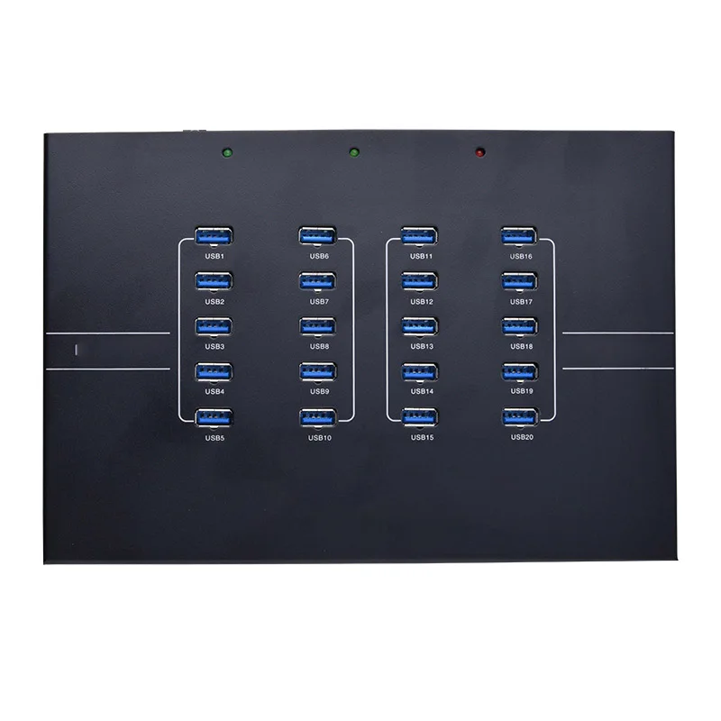 JX610 Hub USB 3,0 de grado Industrial, transferencia de datos de alta velocidad, 20 puertos