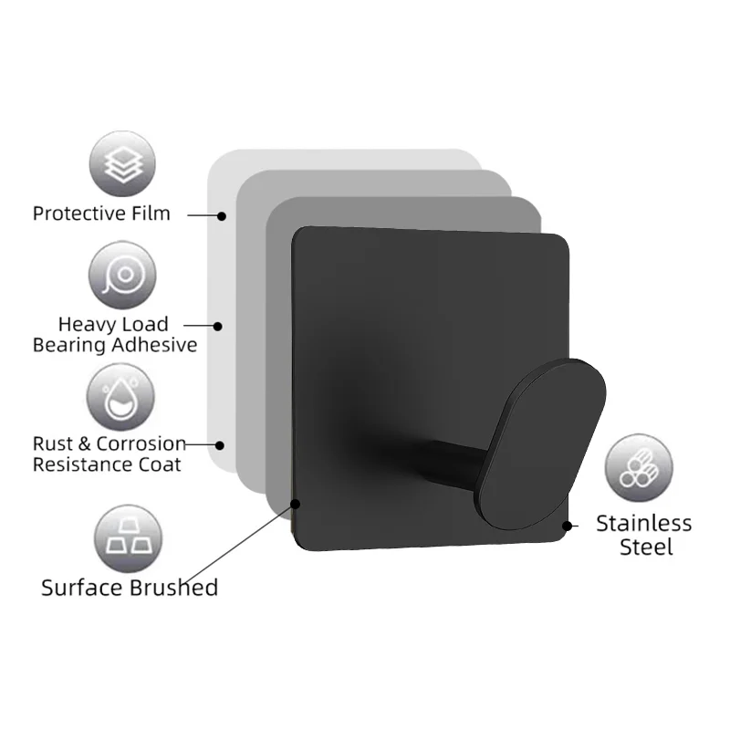 1/4 szt. Samoprzylepny hak ścienny ze stali nierdzewnej łazienka wieszaki na szlafroki sprzęt kuchenny wieszak wieszak na ręcznik wieszaki na klucze do wieszania