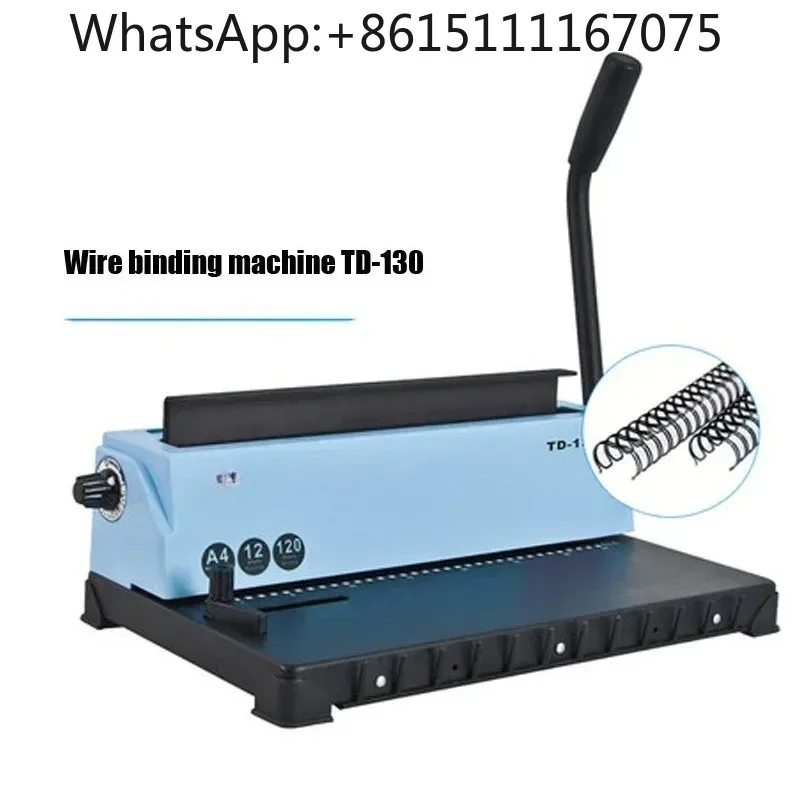 1PC TD-130 Manual Wire Binder, 34 Square Holes Large Capacity Book Binding Machine Office Binding Tool