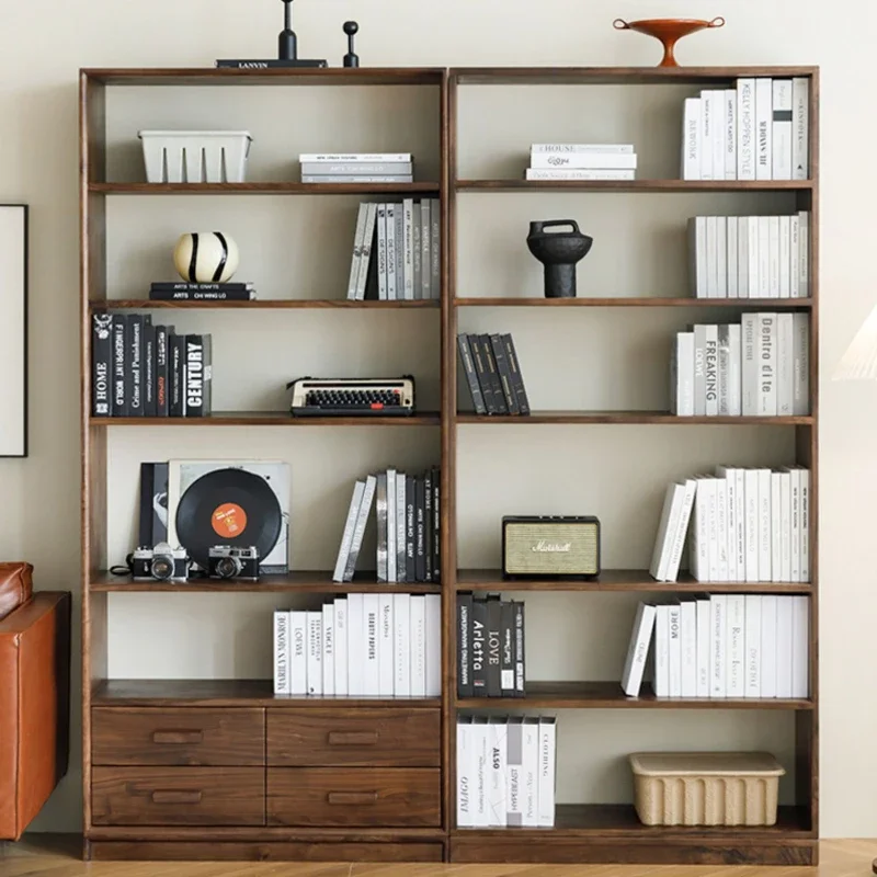 

Solid wood bookshelf bookcase floor-to-ceiling all solid wood logs multi-layer simplicity