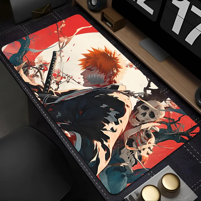 Ichigo Bleach Kurosaki Deskmat Black Rubber Keyboard Laptop Office Mousepad Gamer Gaming Large Mouse Pad 100x50 Extended Carpet