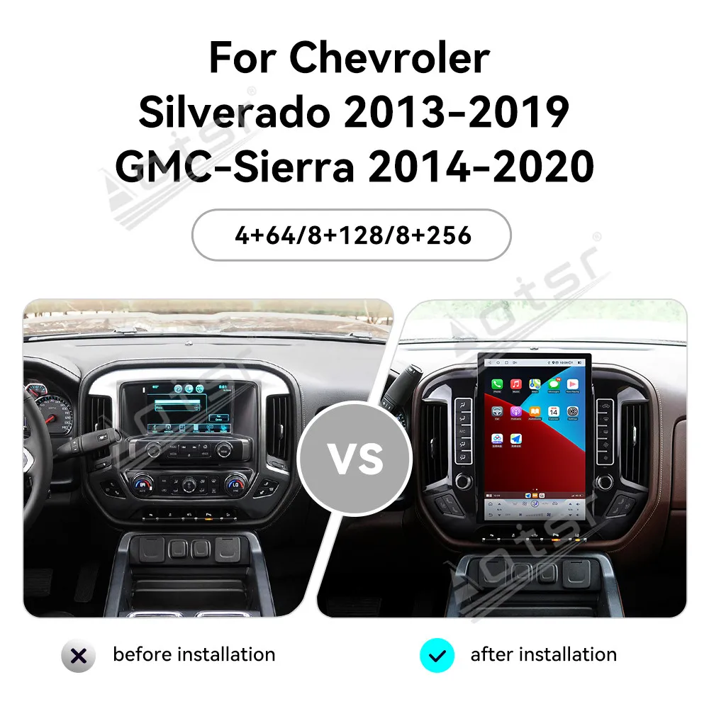 Car Multimedia Automotive Player For Chevroler Silverado GMC Sierra 2014~2019 Android GPS Navigat Car Radio Reciever Head Unit