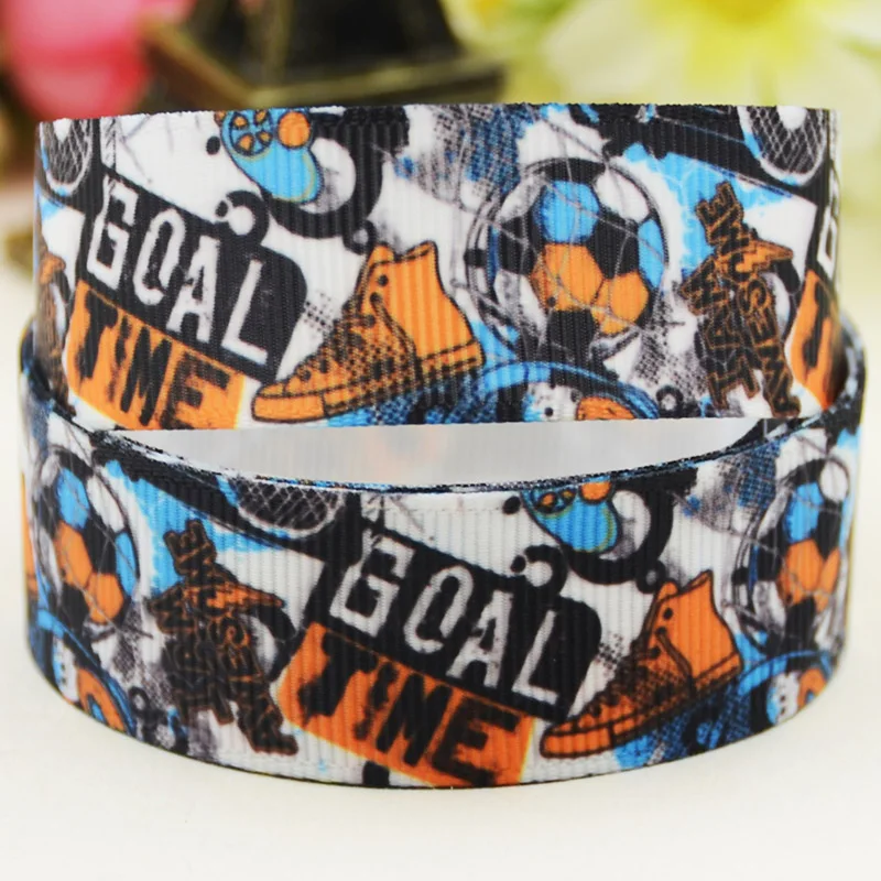 22mm 25mm 38mm 75mm Football Cartoon printed Grosgrain Ribbon party decoration 10 Yards