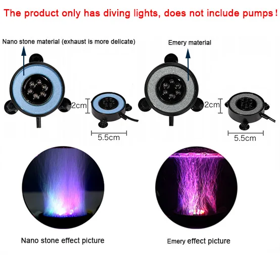 LED Aquarium Air Bubble Light Fish Tank Light เปลี่ยนสีสันสำหรับ Aquarium ดำน้ำโคมไฟถังปลาตกแต่งโคมไฟ