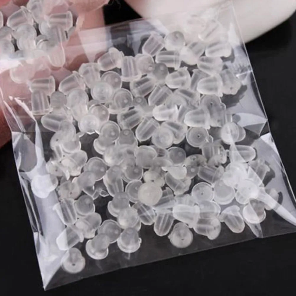200Pcs Plastic Clear Earring Backs Cone Design Lightweight Comfortable for Keeping Earrings Secure Plastic Earring Back Clear