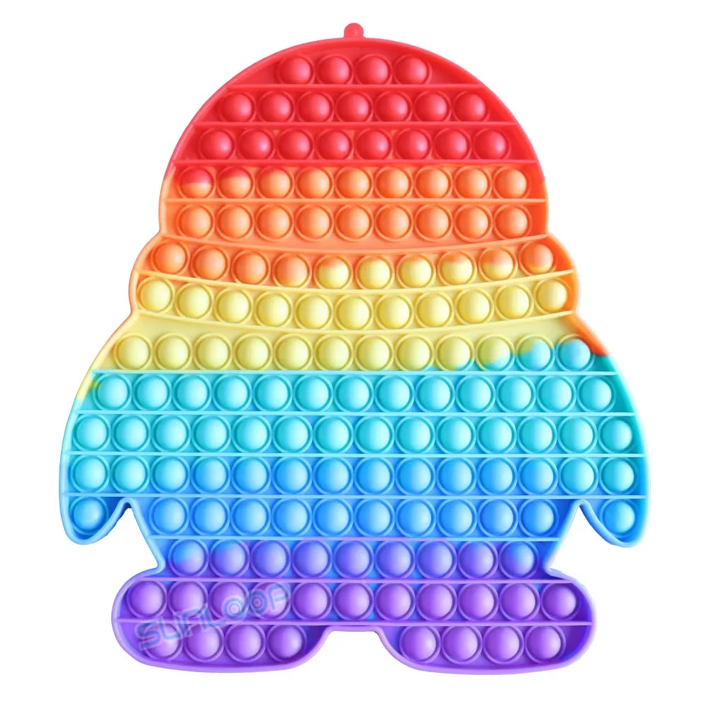 40CM Big Size Rainbow Butterfly Top Push Fidget Toys Autism Stress Reliever Toy…