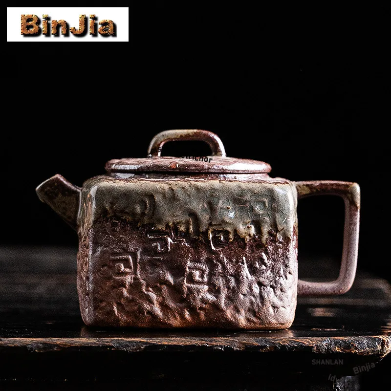 

130 мл сменная печь Kiyomizu Ware квадратный чайник элегантный чайник для заварки чая чайник с фильтром Tieguanyin чайная церемония ремесло