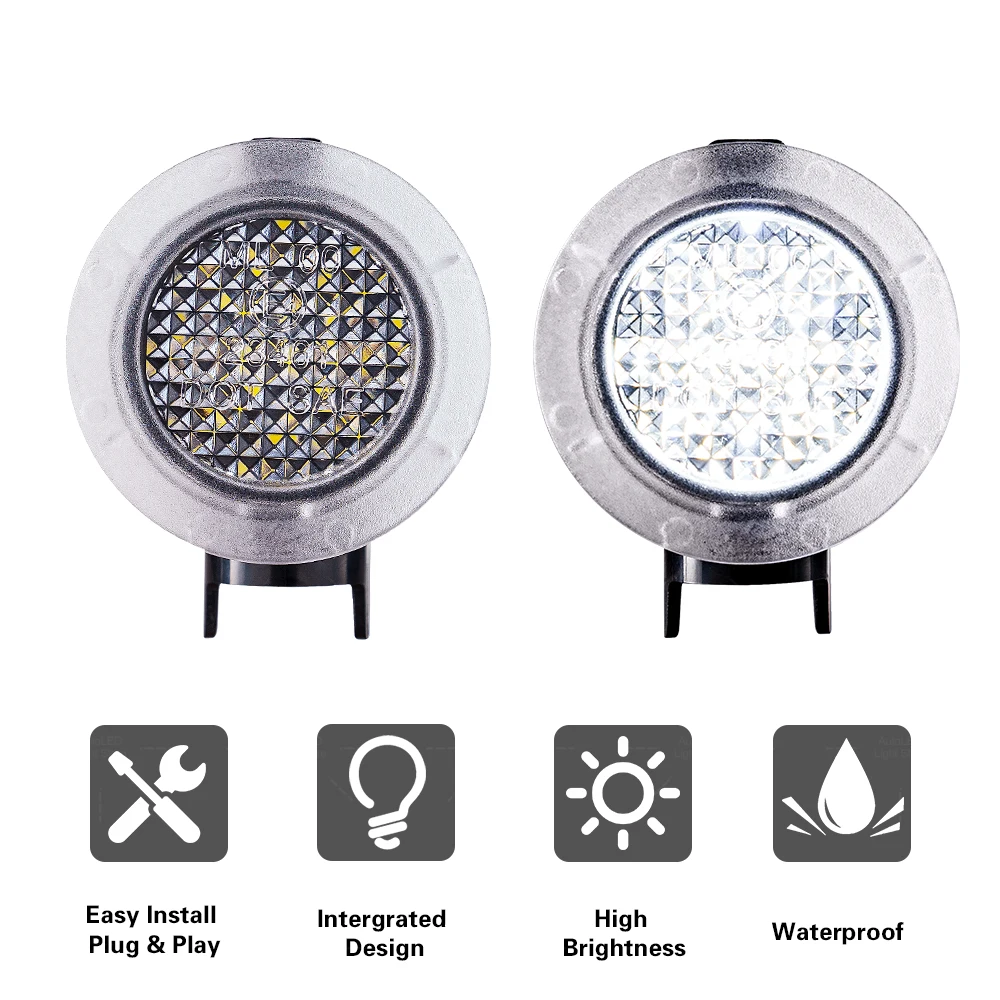 2 Pcs LED 미러 웅덩이 조명 아래 Volvo XC60 2009 2010 2011 2012 2013 2014 2015 2016 2017 미러 램프 아래 썸네일 4