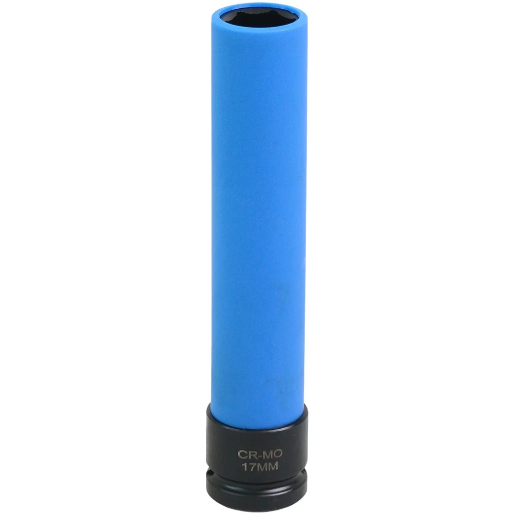 

Удлиненный торцевой ключ для колесных гаек с защитными втулками и пластиковыми вставками для автомобильных колес, подходит для механиков и самостоятельного использования